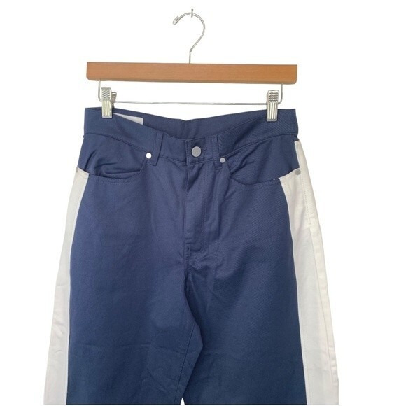 NWOT BLDWN | Cropped Wide Leg Nocturnal High Waisted Tuxedo Stripe Pants 27 - Picture 6 of 8